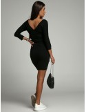 Black Dress Tied at the Waist 9729 - Online store - Boutique